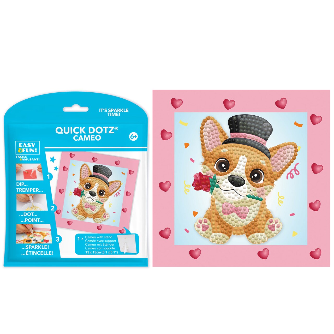 Diamond Dotz Kits - Corgi, Partial Drill, Round Dotz, Diamond Painting Kits, Diamond Art Kits for Adults, Corgi Diamond Art, Diamond Art, Diamond Dotz Kits, 5.1"x5.1"